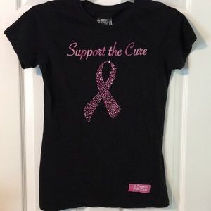 Black, Support the Cure, Size L, T-Shirt